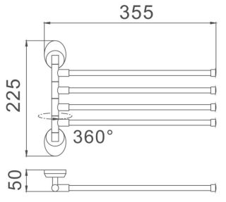 Полотенцедержатель Haiba HB1614 35см хром